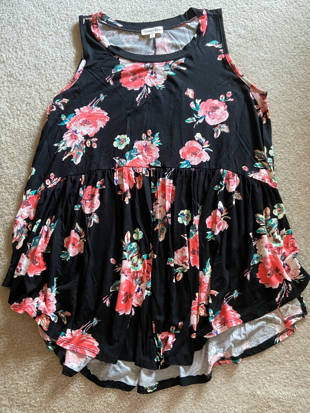 Sweet Pea Floral Babydoll Tunic Top​​​